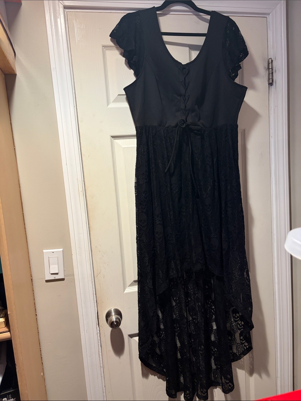 NWOT Hot Topic Black Lace High-Low Dress with Tie Front